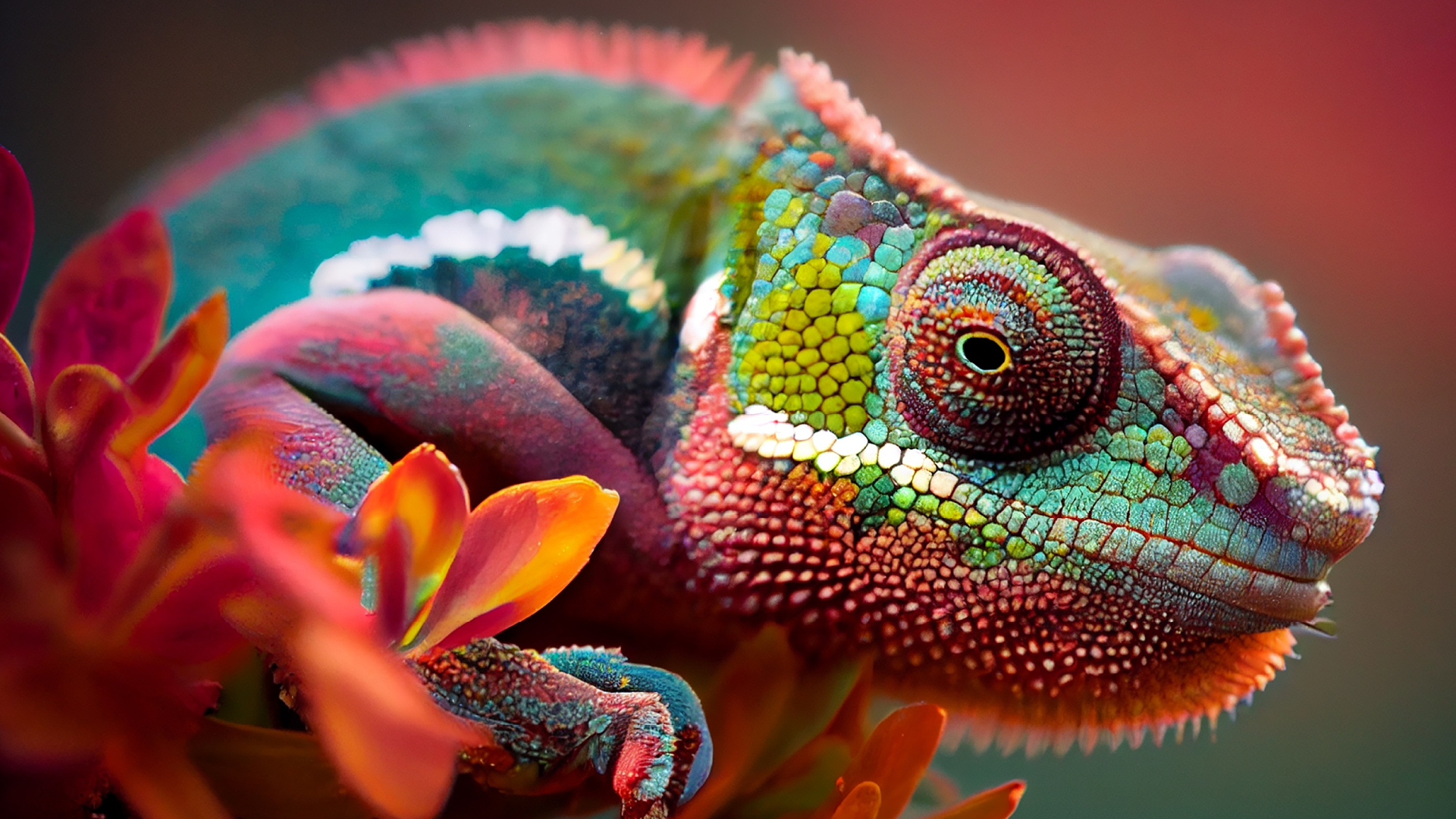 Colorful Chameleon Lizard